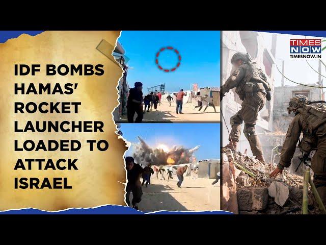 IDF Bombs Hamas' Rocket Launcher Loaded To Attack Israel| Airstrikes In Gaza| Chilling Video| Watch