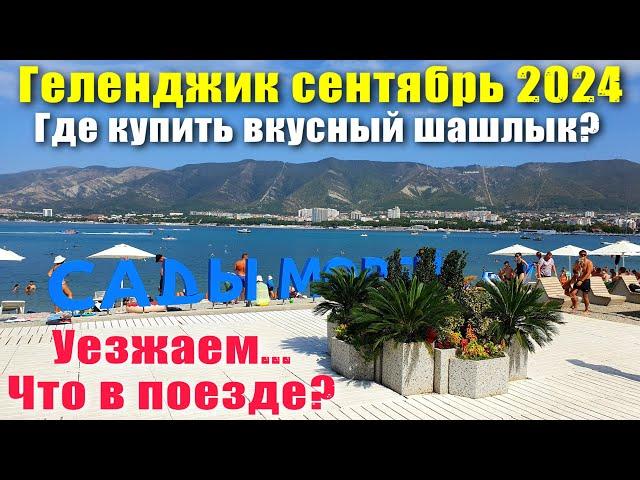 Геленджик сентябрь 2024 Пляж "Сады Морей" / Вкусный шашлык / Что входит в билет поезда?