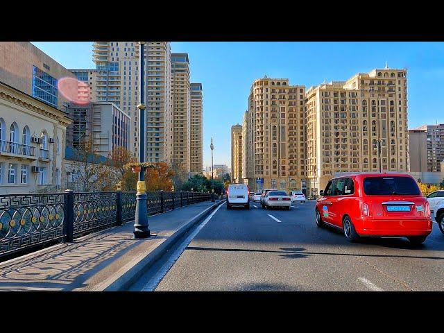 Accompanied by music - Driving in Baku - Downtown | Azerbaijan (December 1, 2021) 4k Ultra HD