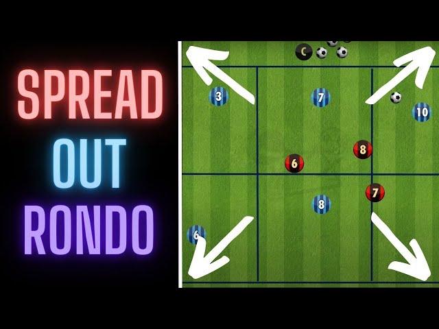 Spread Out Rondo | Rondo Variation | U8, U9, U10, U11 | Football/Soccer