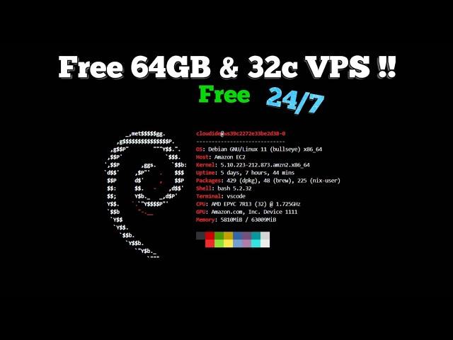 Free Vps 24/7 With Panel 64gb ram 32Core Cpu | Biralo Gaming