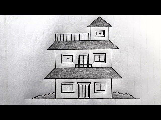 My Nice House Ghar ka chitra Home Drawing  Art Easy Pencil