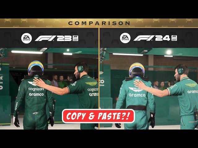 Just Copy & Paste?!  F1 2023 vs F1 2024 Comparison  Gameplay, Pit Stop & Animation | 4K