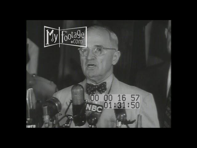 1950 President Truman Address Army Reserves About the Korea War