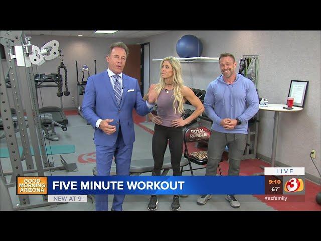 Get fit in 5 minutes with Chris and Heidi Powell