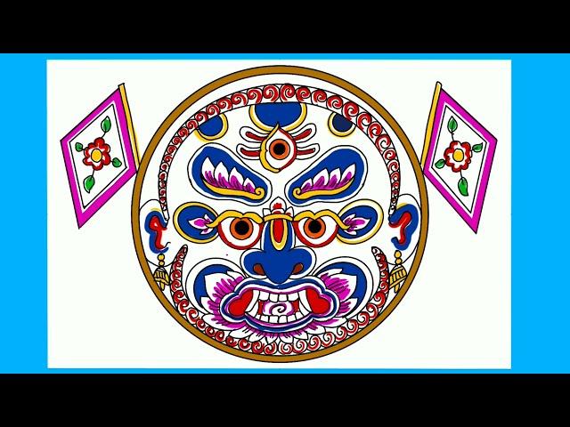 Lakhe | Gathamuga | Ghantakarna Drawing steps mask drawing