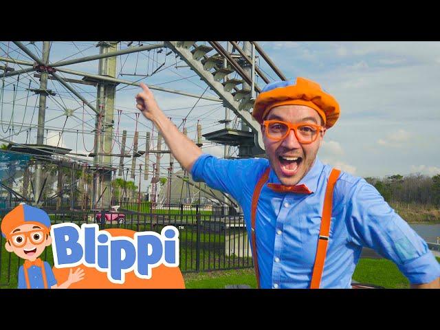 Blippi Visits An Outdoor Adventure Park | Educational Videos For Kids