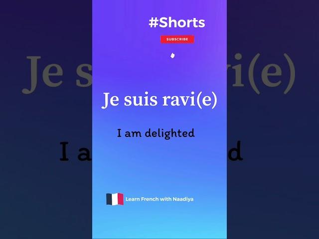 Learn French | Short 8 | How to say… I am happy in French #shorts