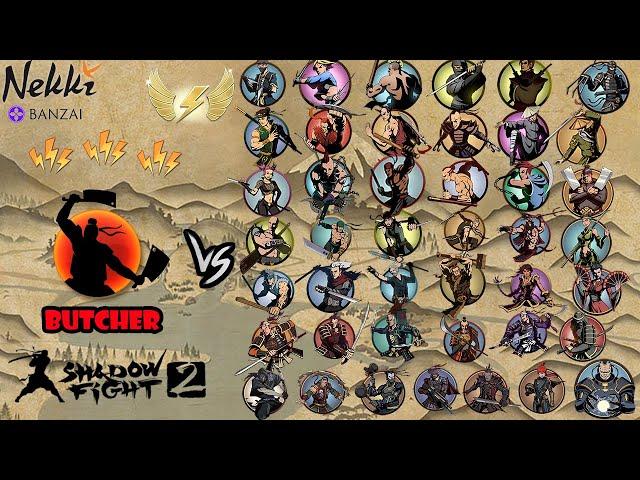 Shadow Fight 2 BUTCHER VS ALL BOSSES AND BODYGUARD'S