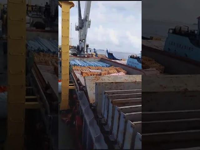 Cargo Vessel Hatch Opening l BreakBulk Shipment