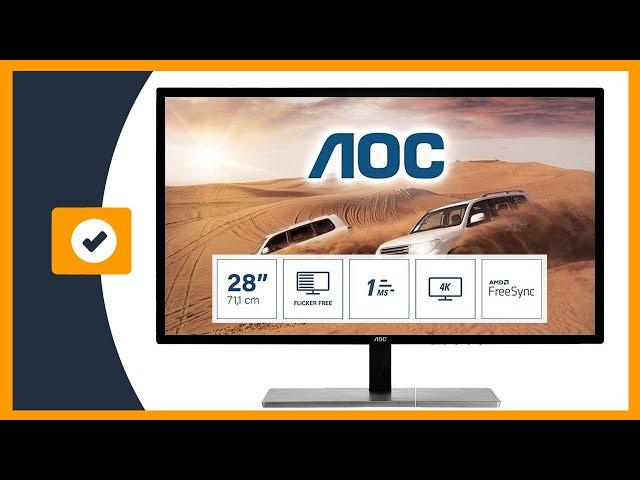 AOC Monitor U2879VF- 28" UHD, 60 Hz, 1ms, TN, FreeSync, 3840x2160, 300 cd/m, D-SUB, HDMI 1x2.0