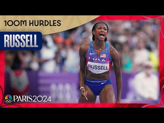 Masai Russell claims her FIRST Olympic crown, winning women's 100m hurdles | Paris Olympics