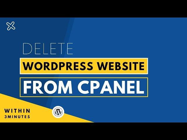 How To Delete WordPress Website From Cpanel 2024 | Uninstall WordPress From Cpanel |Remove WordPress