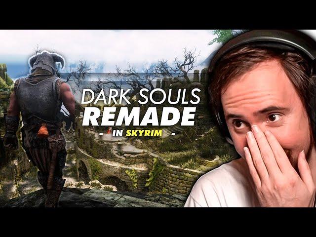 All of Dark Souls 1 Ported to Skyrim | Asmongold Reacts