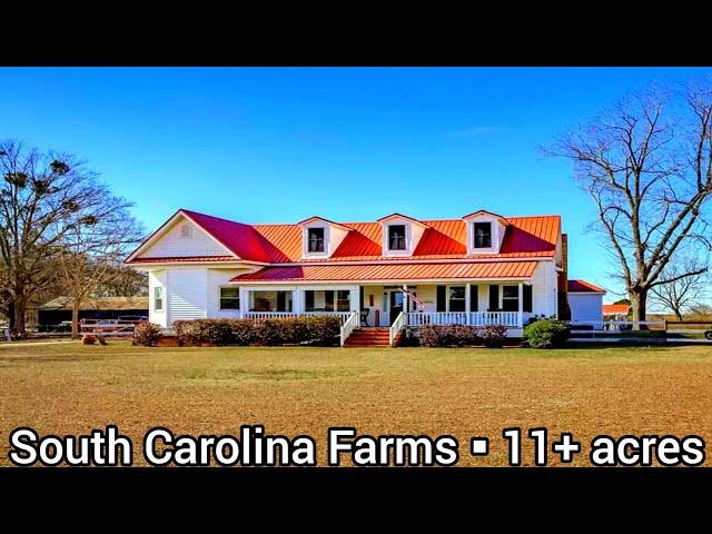 South Carolina Farmhouse For Sale | $275k | 11+ acre Farms For Sale | South Carolina Real Estate