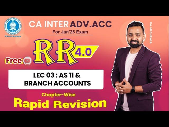 03-AS 11 & Branch Accounts |Adv. Acc. Revision | CA Inter RR 4.0 | Jan'25 | Jai Chawla