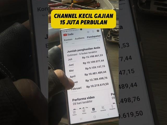 Gajian 15 Juta Perbulan, Padahal Channel Kecil #tutorialyoutube #bliyanztutorial #shorts