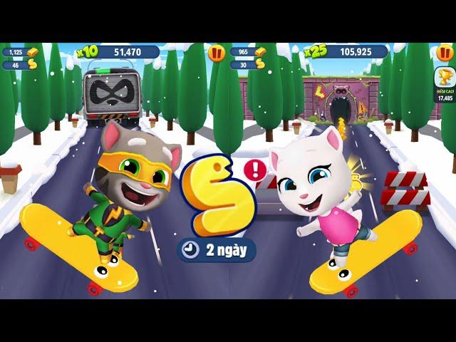 Talking Tom Gold Run Christmas 2024 [Chasing Snakes] Super Skateboard Tom vs Angela