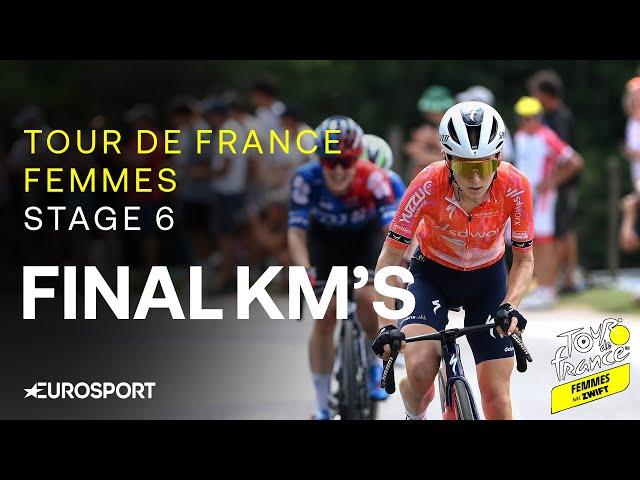 AMAZING VICTORY!  | Tour de France Femmes Stage 6 Final Kilometres | Eurosport Cycling