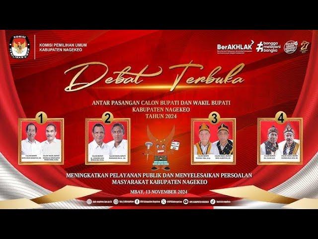 LIVE: Debat Terbuka Antar Pasangan Calon Bupati Dan Wakil Bupati Kabupaten Nagekeo Tahun 2024