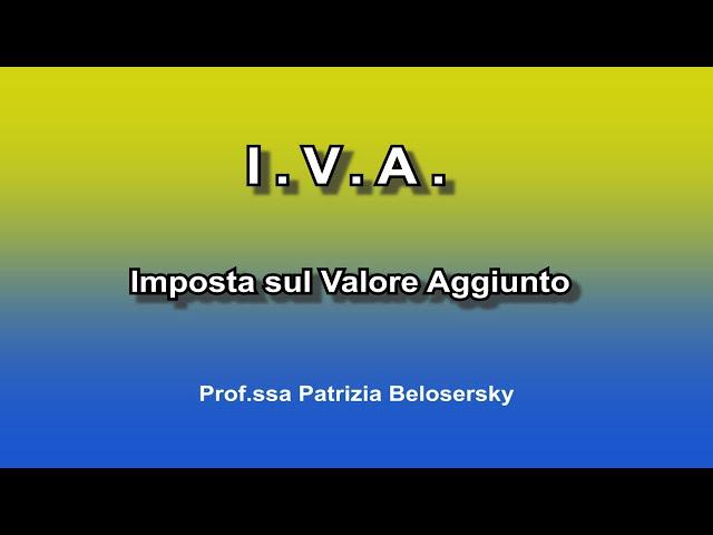 IVA   Imposta sul Valore Aggiunto