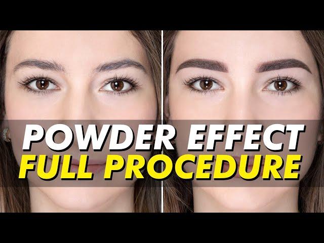 Powder Effect (shadow effect/microSHADING) with Nadia Afanaseva | Semi-permanent shaded brows NYC