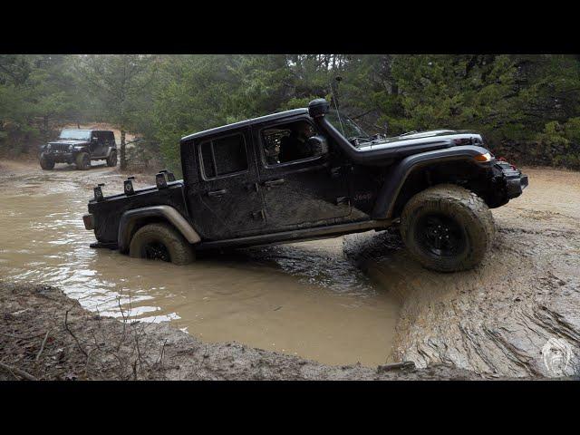 Jeep Gladiator And JK Offroading In The Mud