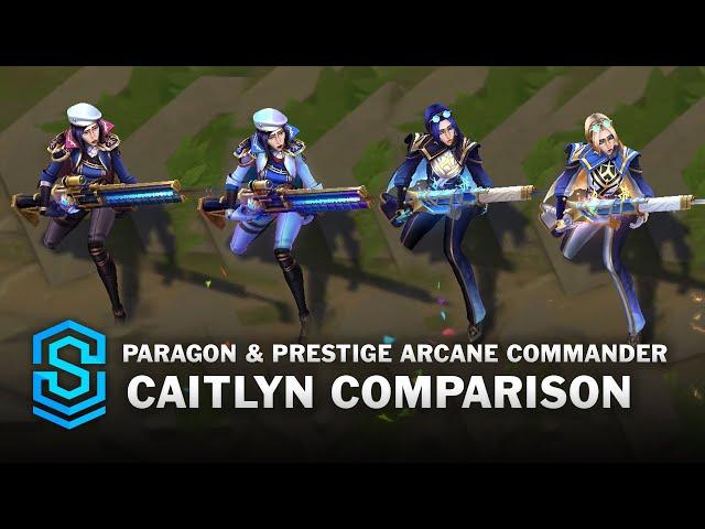 Arcane Commander Caitlyn, Paragon Chroma, Prestige Comparison Skin Spotlight