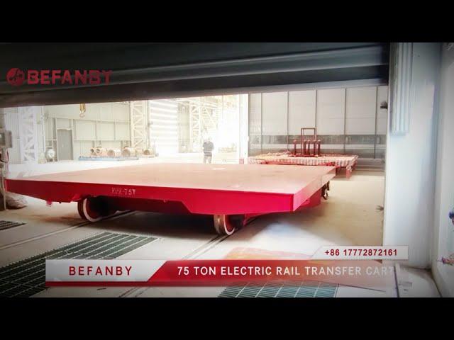 75 Ton Battery Rail Transfer Cart,Large Table Electric Track Transfer Trolley