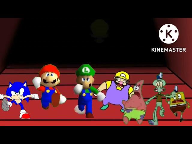 Wario Apparition 52: Mario and His Friends Running Away From Wario Apparition