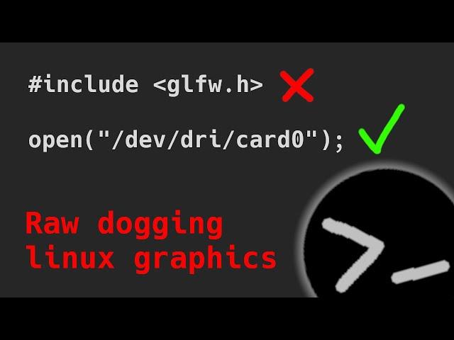 Raw dogging linux graphics (DRM)