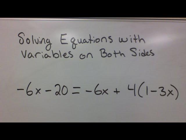 Solve Equations with Variables on Both Sides