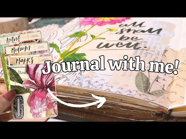 Journal with me: Simple layout with collage and stencilling 