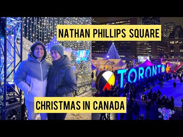 The famous TORONTO sign | Christmas in Canada  | Ice Skating in Toronto