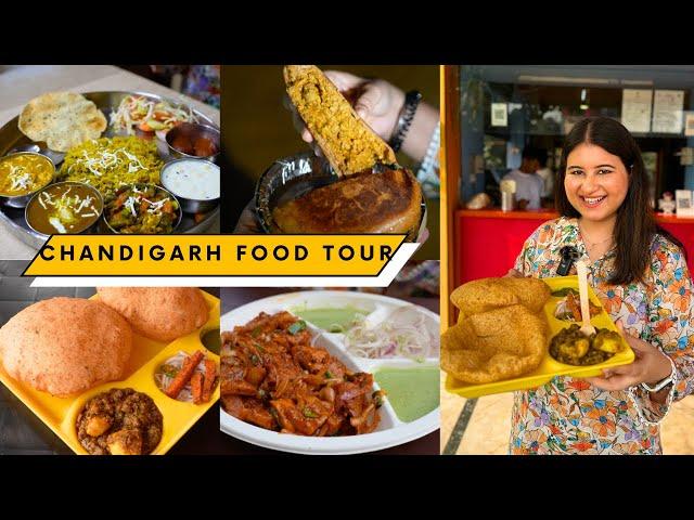 Best CHANDIGARH Veg Food Tour | Thali, Chole Bhature, Swiss Roll, Nutri Kulcha, Kachori & more | 4K