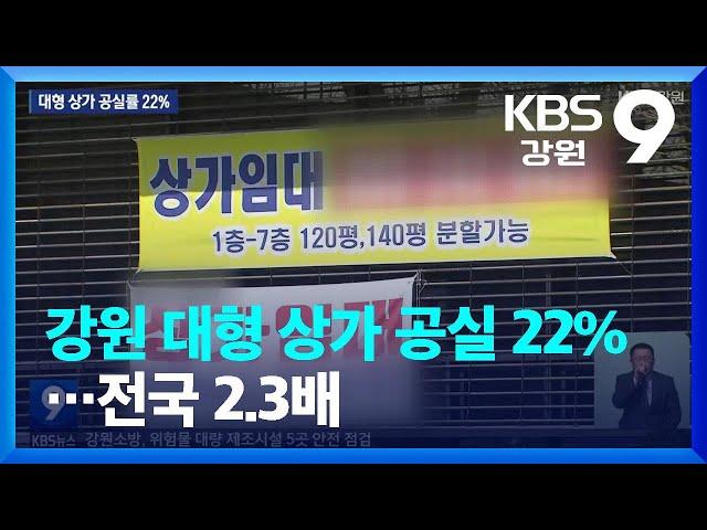 강원 대형 상가 공실 22%…전국 2.3배 / KBS  2023.04.02.