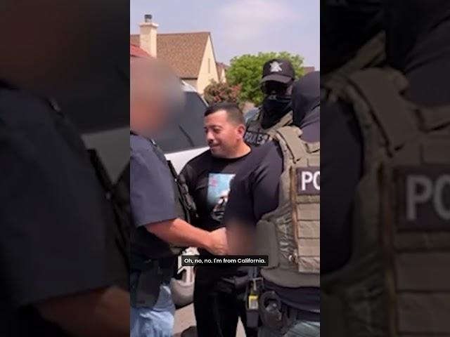 NEW! Watch #ICE officers stop the driver of a vehicle obstructing LA operations