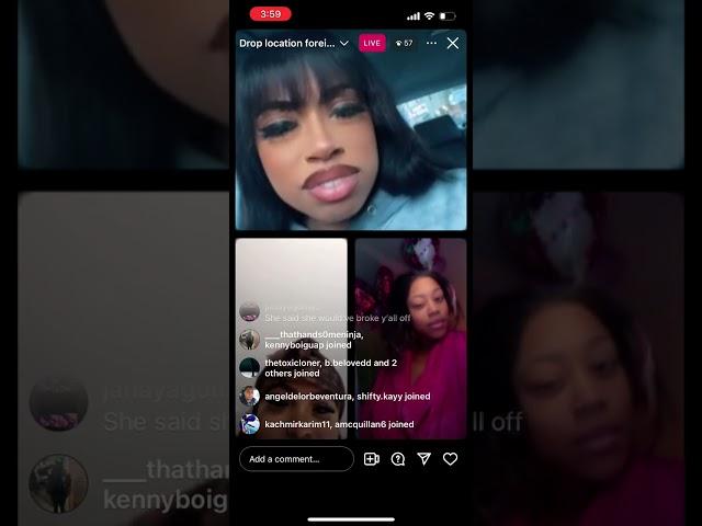 3 Female Goons Presses Baddieforeign On IG Live #nyc