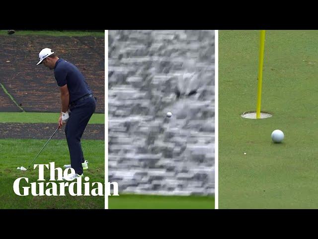 Pond to pin: Jon Rahm hits amazing water shot at Masters practice