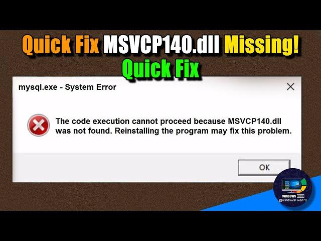 Fix “MSVCP140.dll Is Missing” Error on Windows 10/11 – Easy 2025 Fix!