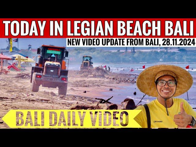 Bali new video today, 28.11.2024 on Legian Beach, The season of rubbish In bali