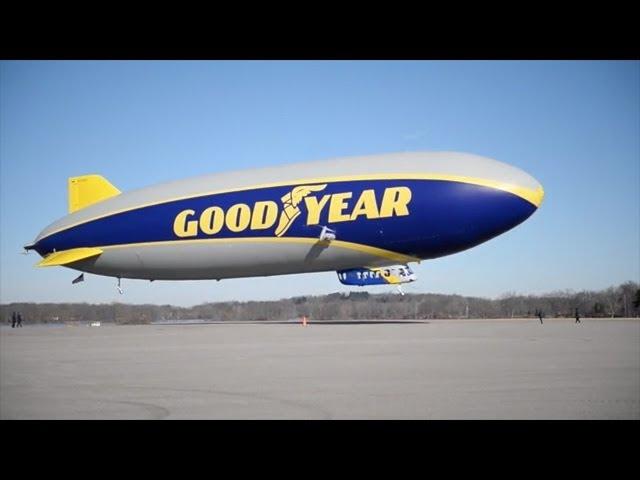 Goodyear Blimp takes first flight