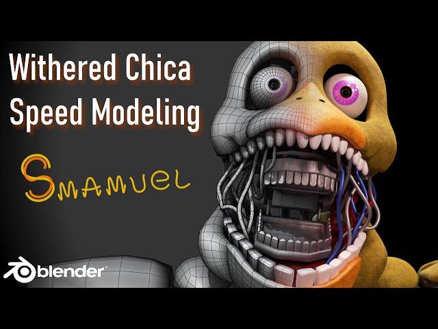 Making a Withered Chica model! (Speed Modeling) [BLENDER/FNAF]