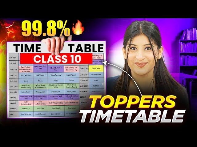 Topper’s Timetable for Class 10I Scored 99% Using This 