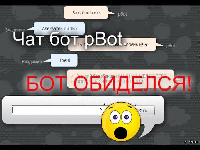 Чат бот pBot. БОТ ОБИДЕЛСЯ!