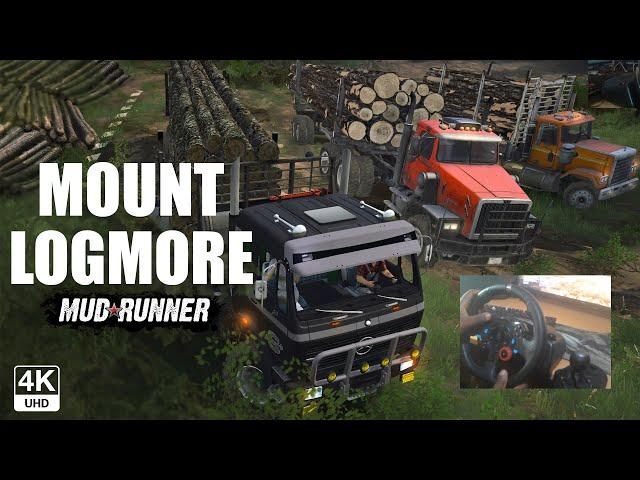 MudRunner Mount LogMore Full Gameplay with Logitech G29 and Shifter 4K60