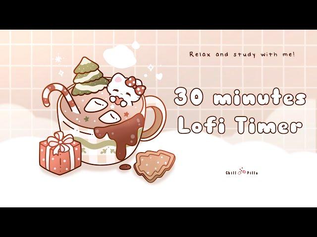 30 minutes - Relax & study with me Lofi | Christmas kitty #30minutetimer #lofi #relaxing #calm