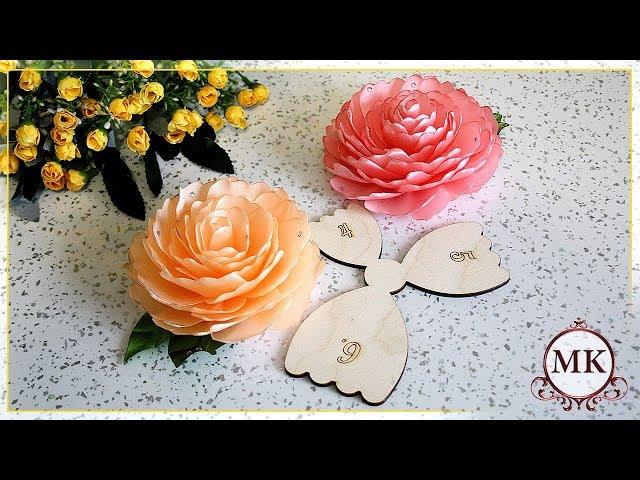 Роза из атласной ленты по шаблону. Цветы. Канзаши. МК. / DIY. Ribbon rose. Flowers. Kanzashi.