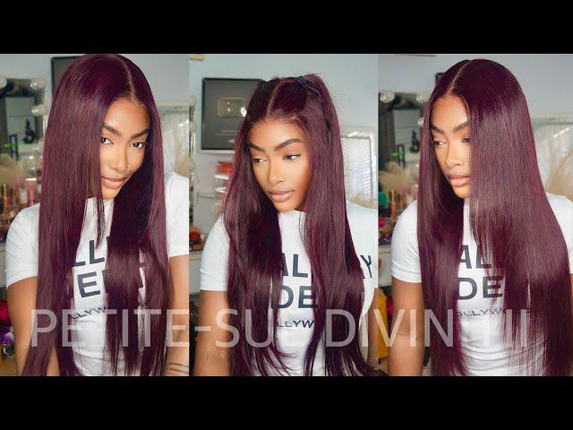 FLAWLESS 7X5 BYE BYE KNOTS BLACK CHERRY GLUELESS WIG ft. Unice Hair | PETITE-SUE DIVINITII