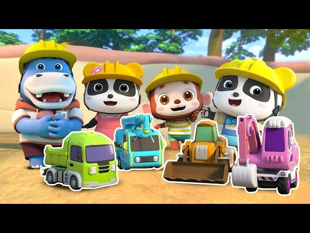 Excavator, Crane Truck, Loader | Construction Vehicles Song | Kids Song | BabyBus - Cars World